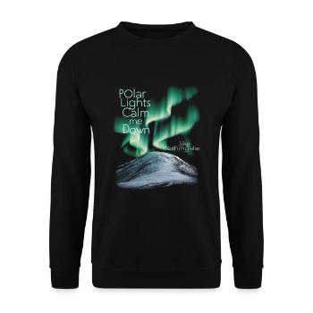 Polarlichter beruhigen mich wie nichts anderes - Unisex Pullover - Schwarz - Vorne - Alina (178cm) & Michal (187cm)