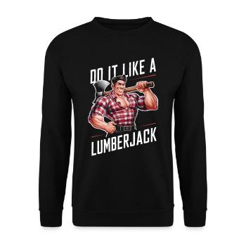Do it like a lumberjack - Unisex Sweatshirt - black - Front - Alina (178cm) & Michal (187cm)