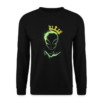 Alien avec une couronne - Sweat-shirt Unisexe - noir - Devant - Alina (178cm) & Michal (187cm)