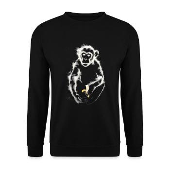 Singe mangeant de la banane / Singe - Sweat-shirt Unisexe - noir - Devant - Alina (178cm) & Michal (187cm)