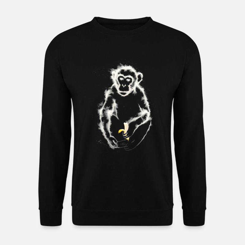 Monkey eating banana / Ape - Unisex Sweatshirt - black