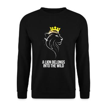 Un lion appartient au lion sauvage avec couronne - Sweat-shirt Unisexe - noir - Devant - Alina (178cm) & Michal (187cm)