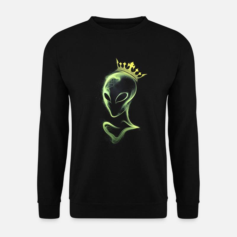 Alien with a yellow crown - Unisex Sweatshirt - black