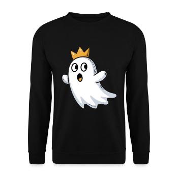 Doodle fantôme avec une couronne - Sweat-shirt Unisexe - noir - Devant - Alina (178cm) & Michal (187cm)