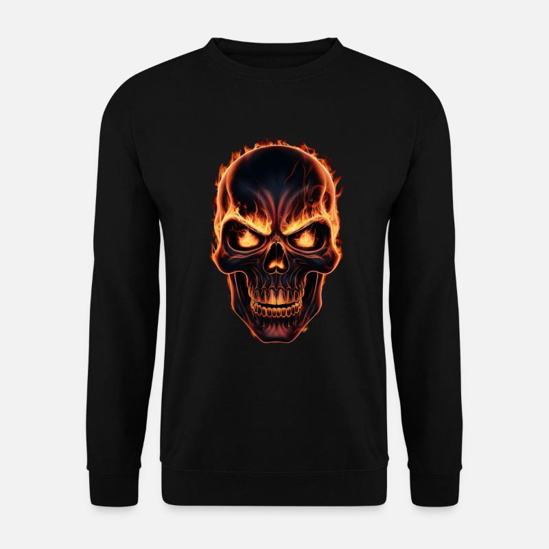 completly burning skull - Unisex Sweatshirt - black