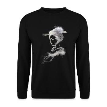 Geisha white dust - Unisex Sweatshirt - black - Front - Alina (178cm) & Michal (187cm)