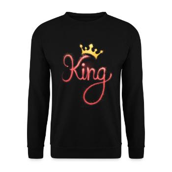 king with a crown - Unisex Sweatshirt - black - Front - Alina (178cm) & Michal (187cm)