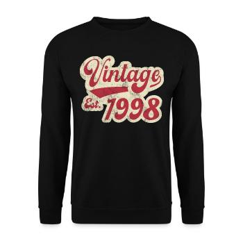 Vintage Est 1998 - Sweat-shirt Unisexe - noir - Devant - Alina (178cm) & Michal (187cm)