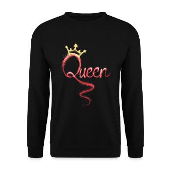 queen with crown - Unisex Sweatshirt - black - Front - Alina (178cm) & Michal (187cm)