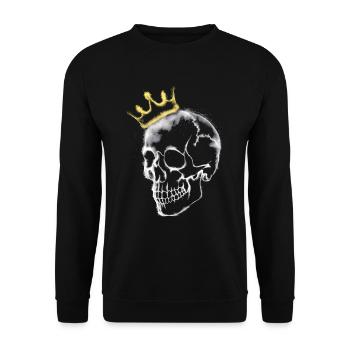 crâne avec une couronne - Sweat-shirt Unisexe - noir - Devant - Alina (178cm) & Michal (187cm)