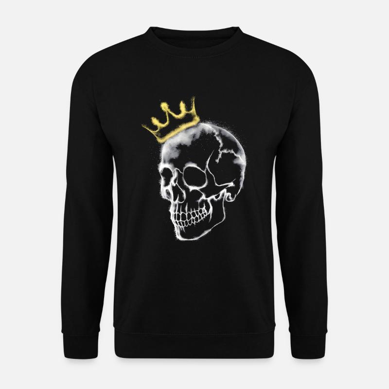 skull with a crown - Unisex Sweatshirt - black