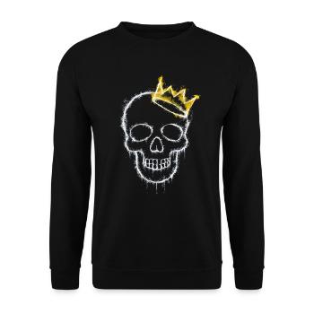 crâne avec une couronne - Sweat-shirt Unisexe - noir - Devant - Alina (178cm) & Michal (187cm)