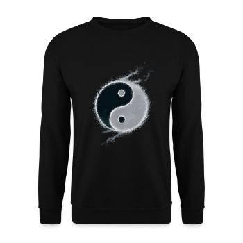 yin yang - Unisex Sweatshirt - black - Front - Alina (178cm) & Michal (187cm)