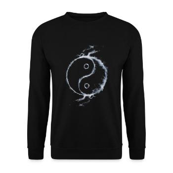 yin yang - Unisex Sweatshirt - black - Front - Alina (178cm) & Michal (187cm)