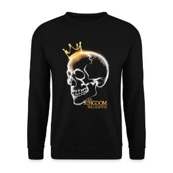 Skull Crown Mein Königreich wird überleben - Unisex Pullover - Schwarz - Vorne - Alina (178cm) & Michal (187cm)