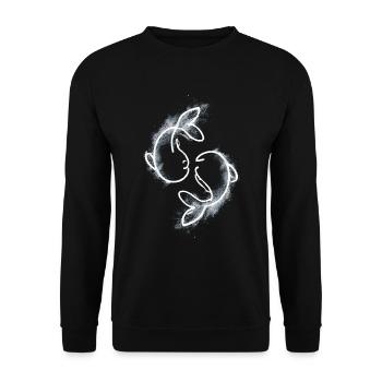 two fish - Unisex Sweatshirt - black - Front - Alina (178cm) & Michal (187cm)