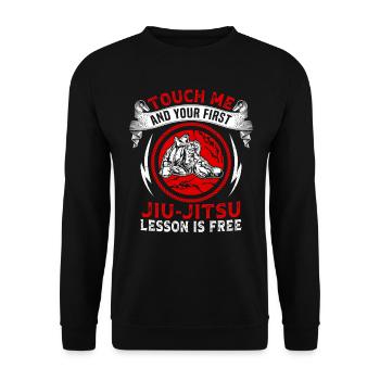 Touch me et votre premier cours de Jiu Jitsu est gratuit - Sweat-shirt Unisexe - noir - Devant - Alina (178cm) & Michal (187cm)