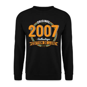 Anniversaire 18 ans - Original 2007 Authentique - Sweat-shirt Unisexe - noir - Devant - Alina (178cm) & Michal (187cm)