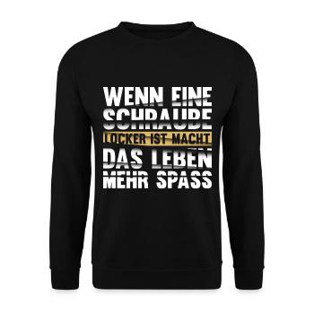Sarkusmus Spruch Schwarzer Humor Lustiges Ironie - Unisex Pullover - Schwarz - Vorne - Alina (178cm) & Michal (187cm)