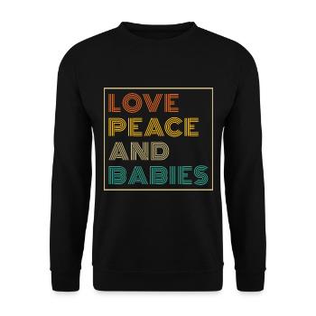 Hebamme Geburtshelfer - Unisex Pullover - Schwarz - Vorne - Alina (178cm) & Michal (187cm)