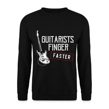 Drôle de guitare Jeu de mots Adultes Humour - Sweat-shirt Unisexe - noir - Devant - Alina (178cm) & Michal (187cm)