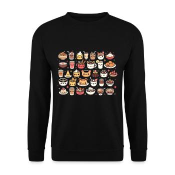 Kawaii Food Delights - Unisex Sweatshirt - black - Front - Alina (178cm) & Michal (187cm)