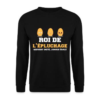 Roi de l'épluchage cadeau drôle éplucheur retraite - Sweat-shirt Unisexe - noir - Devant - Alina (178cm) & Michal (187cm)