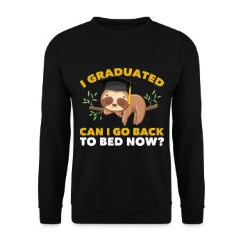 Graduation Ceremony Sloth Men Women Graduates - Unisex Sweatshirt - black - Front - Alina (178cm) & Michal (187cm)