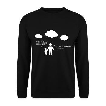 What are Clouds made of? - Linux servers - Unisex Pullover - Schwarz - Vorne - Alina (178cm) & Michal (187cm)