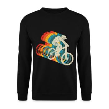 Downhill Mountain Biker MTB - Unisex Sweatshirt - black - Front - Alina (178cm) & Michal (187cm)
