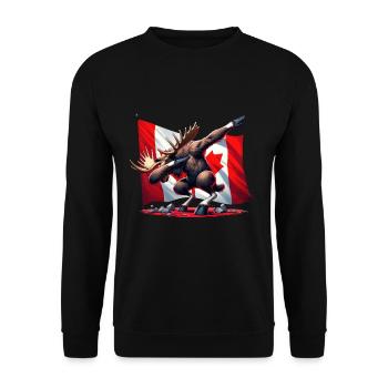 L’orignal déchaîné : la vigueur canadienne - Sweat-shirt Unisexe - noir - Devant - Alina (178cm) & Michal (187cm)