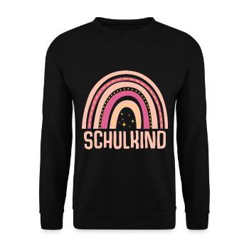 Regenbogen Schulkind Schulanfang Mädchen - Unisex Pullover - Schwarz - Vorne - Alina (178cm) & Michal (187cm)