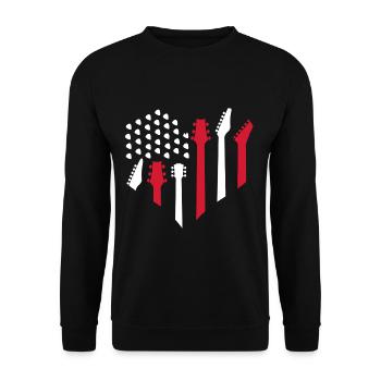 Guitar HeartAmerica USA Music Lovers 4 juillet - Sweat-shirt Unisexe - noir - Devant - Alina (178cm) & Michal (187cm)