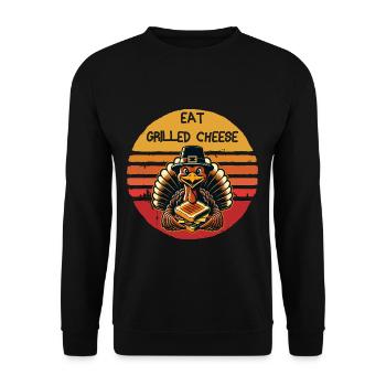 Mangez du fromage grillé Thanksgiving dinde graphique - Sweat-shirt Unisexe - noir - Devant - Alina (178cm) & Michal (187cm)