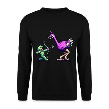 Défi de l’autruche de l’archer excentrique - Sweat-shirt Unisexe - noir - Devant - Alina (178cm) & Michal (187cm)