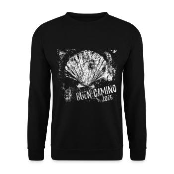 Buen Camino 2025, Pétoncle, Santiago - Sweat-shirt Unisexe - noir - Devant - Alina (178cm) & Michal (187cm)