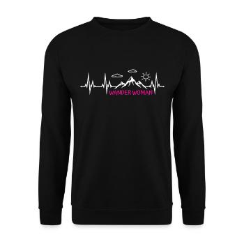Wander Woman Wanderwoman - Unisex Sweatshirt - black - Front - Alina (178cm) & Michal (187cm)