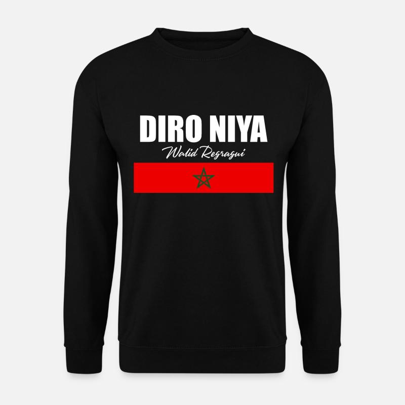 Diro Niya Walid Regragui Marokko - Unisex Pullover - Schwarz
