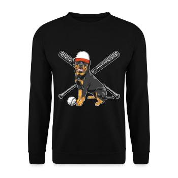 Rottweiler Hund Baseball - Unisex Pullover - Schwarz - Vorne - Alina (178cm) & Michal (187cm)