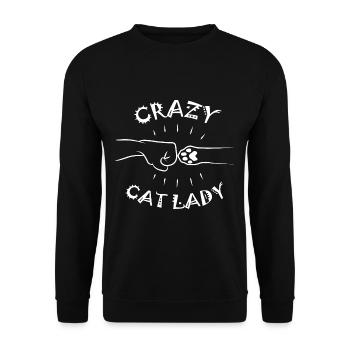 Crazy Cat Lady - Fist Bump - Unisex Sweatshirt - black - Front - Alina (178cm) & Michal (187cm)