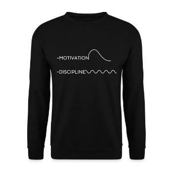 motivation vs discipline - Sweat-shirt Unisexe - noir - Devant - Alina (178cm) & Michal (187cm)