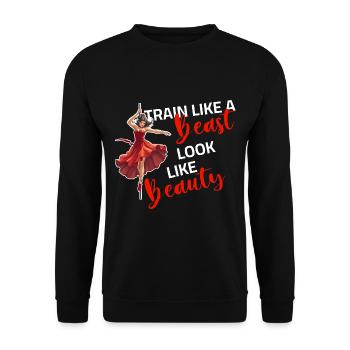 Pole Dance - Train like a Beast look like a Beauty - Unisex Sweatshirt - black - Front - Alina (178cm) & Michal (187cm)