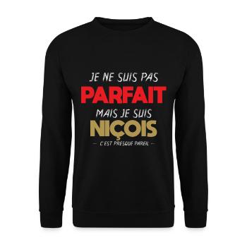 Niçois - Nice - Région - Ville - France - Cadeau - Sweat-shirt Unisexe - noir - Devant - Alina (178cm) & Michal (187cm)