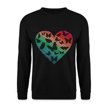 Butterfly Heart Papillons mignons - Sweat-shirt Unisexe - noir - Devant - Alina (178cm) & Michal (187cm)