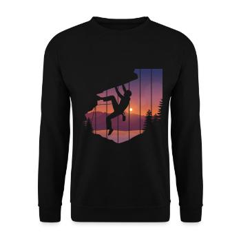 Felsklettern Kletterer Bergsteigen - Unisex Pullover - Schwarz - Vorne - Alina (178cm) & Michal (187cm)