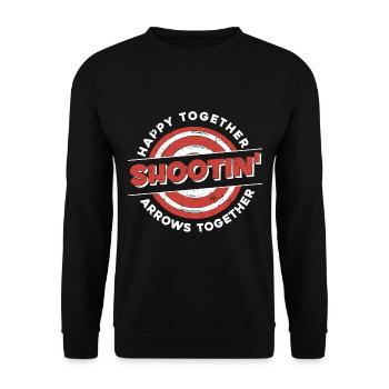 Bogenschütze Bogensport Pfeil Bogen Bogenschießen - Unisex Pullover - Schwarz - Vorne - Alina (178cm) & Michal (187cm)