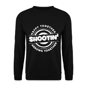 Bogenschütze Bogensport Pfeil Bogen Bogenschießen - Unisex Pullover - Schwarz - Vorne - Alina (178cm) & Michal (187cm)