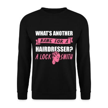 Coiffeur Coiffeur Coiffure Coiffure Coiffure Coiffure - Sweat-shirt Unisexe - noir - Devant - Alina (178cm) & Michal (187cm)