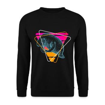 Vaporwave Manati - Unisex Sweatshirt - black - Front - Alina (178cm) & Michal (187cm)