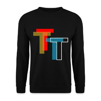 T Initial - Sweat-shirt Unisexe - noir - Devant - Alina (178cm) & Michal (187cm)